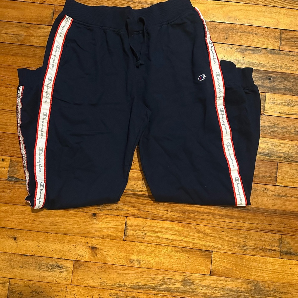 Champion Kids' Navy Joggers with Red Stripes